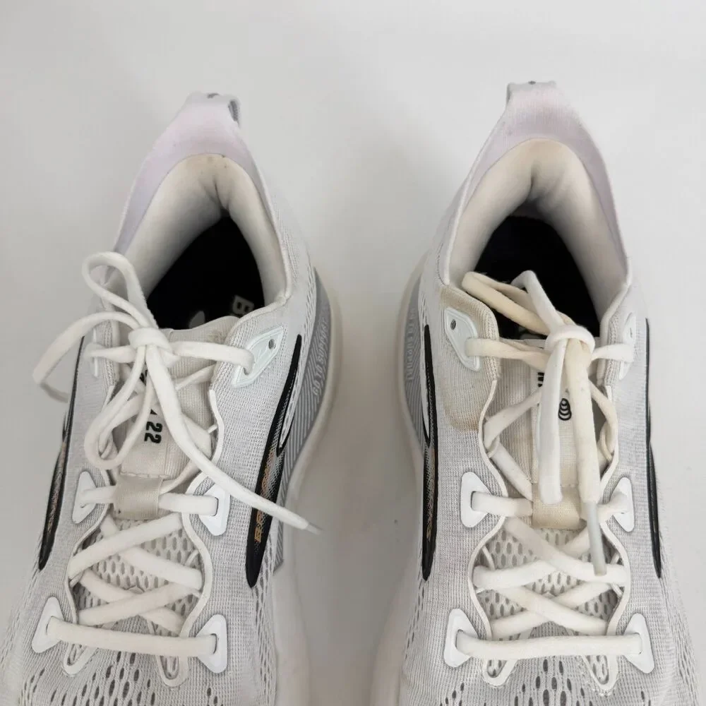 Brooks Mens Running Shoes Glycerin GTS 22 Size 12B White Outdoor Sports Tennis